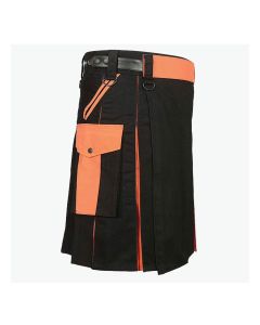 Black And Orange Utility Kilt