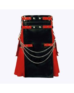 Trendy Black And Red Gothic Hybrid Kilt
