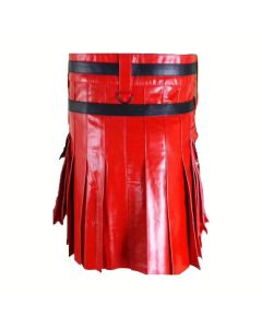 Modern Black And Red Hybrid Leather Kilt