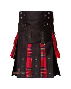 Black Box Plaited Utility Fashion Kilt For Men