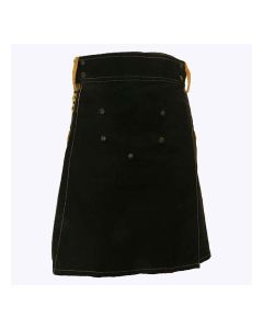 Black Deluxe Modern Kilt And Khaki Straps Style With Khaki Cargo Pockets