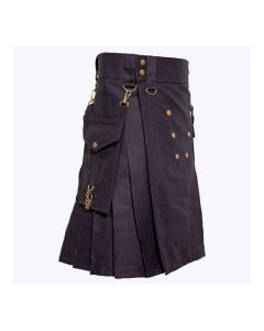 Black Deluxe Utility Kilt