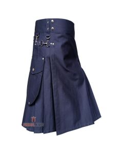 Black Fashion Utility Kilt

