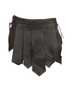 Black Gladiator Leather Mini Kilt