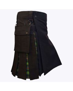 tartan black hybrid utility kilt