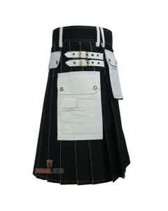Black &amp; White Hybrid Utility Working Kilt
