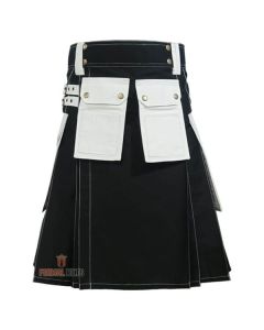 Black & White Hybrid Utility Working Kilt