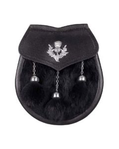 black rabbit fur thistle semi dress sporran