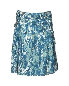 Blue Digital Camo Tactical Kilt Front
