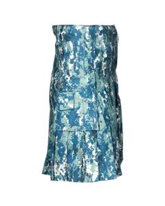 Blue Digital Camo Tactical Kilt Front