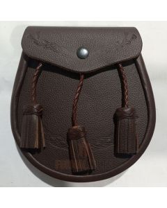 Brown Celtic Embossed Kilt Sporran Front