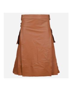 Premium Quality Brown Leather Kilt