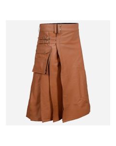 Premium Quality Brown Leather Kilt