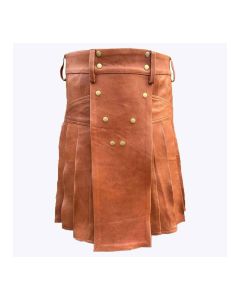 Genuine Brown Leather kilt