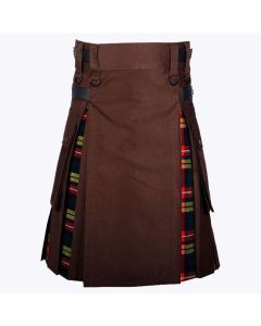 buchanan tartan brown hybrid utility kilt