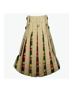 Buchanan Tartan And Khaki Hybrid Utility Kilt For Women