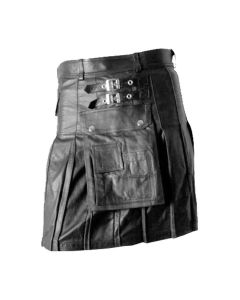 Mens Buckled Style Leather Kilt