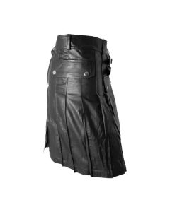 Mens Buckled Style Leather Kilt