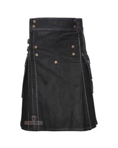 Contrast Stitch Utility Kilt Front