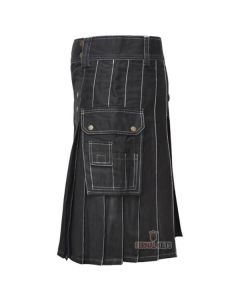 Contrast Stitch Utility Kilt Front