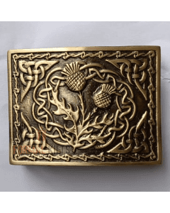 Double Thistle Kilt Belt Buckle