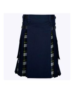 Dress Gordon Tartan And Navy Blue Utility Hybrid Modern Kilt