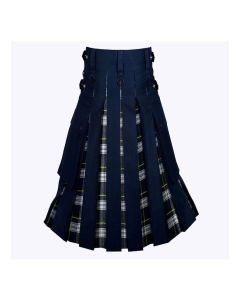 Dress Gordon Tartan And Navy Blue Utility Hybrid Modern Kilt