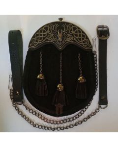 Enel Stag Head Dress Sporran Front