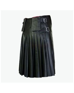 Premium Quality  Fire Flame Black Leather Kilt