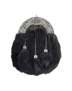 Full Dress Chrome Black Rabbit Celtic Cross Sporran