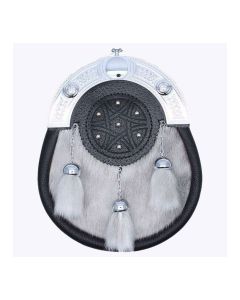 Full Dress Sporran Light Grey Sealskin With Free Chain Belt