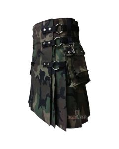 Gothic Woodland Camouflage Kilt Front