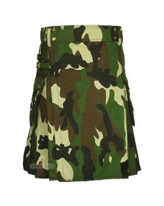 Green Camouflage Utility kilt Front