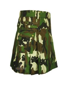 Green Camouflage Utility kilt Front