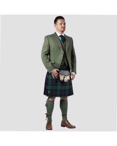 Green Wedding Wool Tweed Argyll Jacket & Kilt Outfit