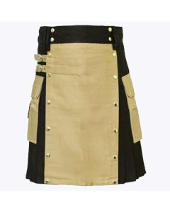 khaki modern utility kilt