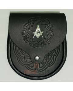 masonic embossed black kilt sporran