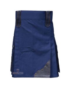 Modern Navy Blue Utility Kilt Front