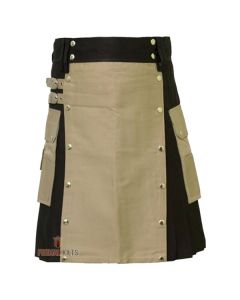 Modern Two Tone Hybrid Utility Kilt Front
