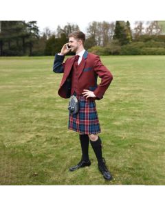 modern argyll kilt outfit for men with two color jacket