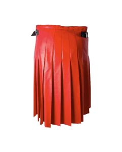 Mens Multiple Pleated Leather Kilt
