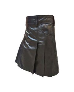 New Stylish Black Leather Kilt