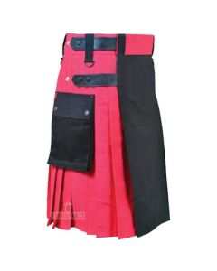 Pink Black Hybrid Utility Kilt Front