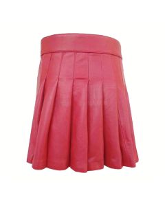 Handmade Pink Leather Kilt