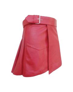 Handmade Pink Leather Kilt