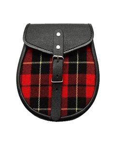 Red And Black Plaid Scottish Sporran With Chain Belt