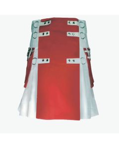 red and white utility kilt