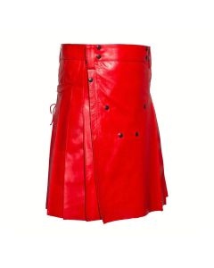 Modern Red Leather Kilt
