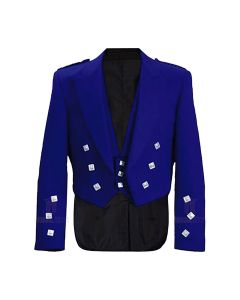 Scottish Royal Blue Prince Charlie Jacket And Waistcoat