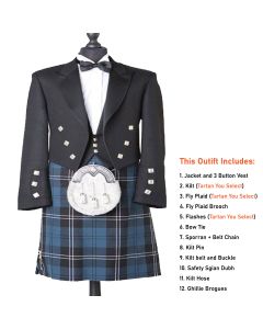 scottish kilt outfit with prince charlie jacket for men